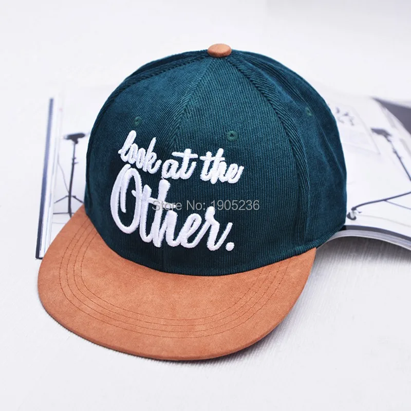 Корея Стиль Взрослых Snapback Вышитые Буквы Вельвет Шляпы Бейсболки для мужчин casquette