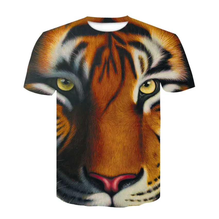 Новинка, 3d футболка с изображением короля льва, футболка с животными, Camiseta, футболка для мужчин, забавная Мужская одежда, повседневная футболка для фитнеса, Футболка С Рисунком Тигра, Мужская футболка большого размера - Цвет: D-341