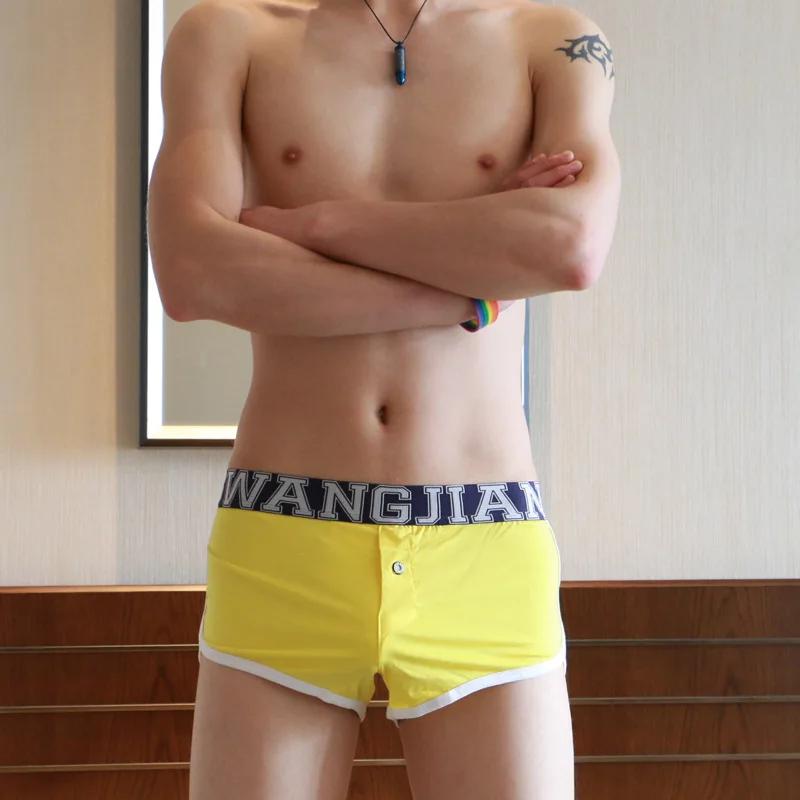 Мужское нижнее белье WJ бриджи с встроенным карманом и пуговицами стрелками