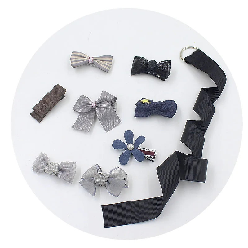 8pc dark blue 8/10/24 предмета в комплекте для маленьких девочек Заколки для волос нижнее белье с рисунком из мультфильма трусы головная повязка с бантом короны цветка заколки Головные уборы Детские аксессуары для волос - Цвет: 8pc dark blue