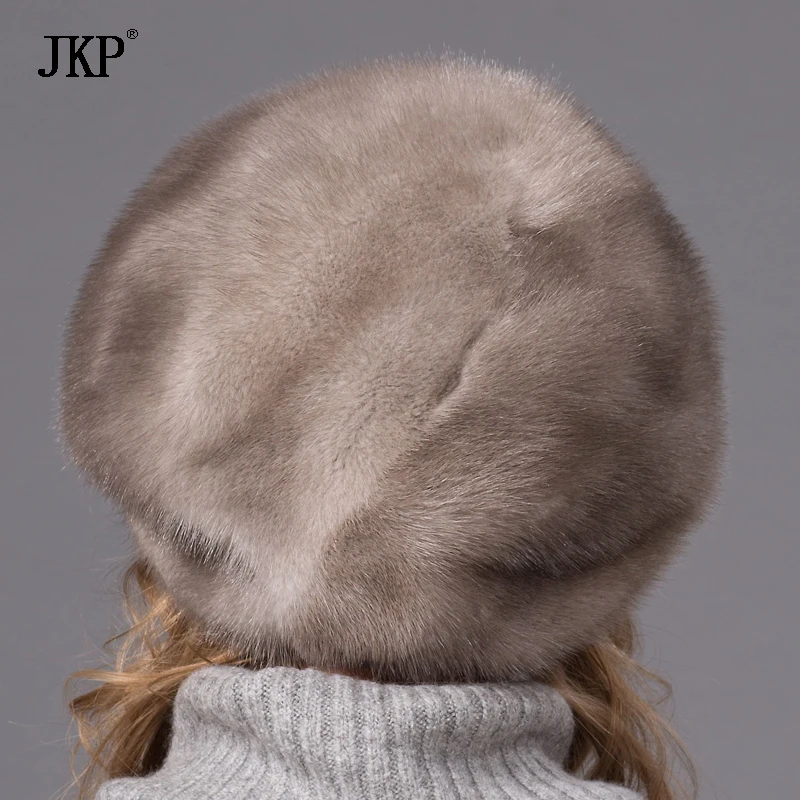 Настоящие норковые шапки с натуральным мехом Зимние женские головные уборы