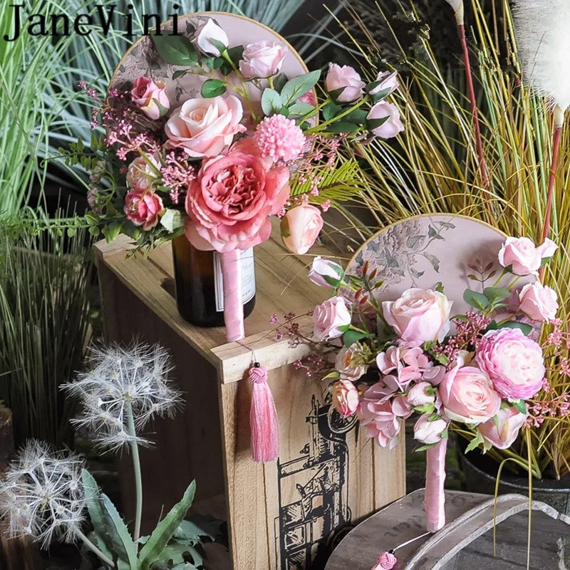 Цветочные букеты для невесты из искусственной розовой розы 2019 | Свадьбы и