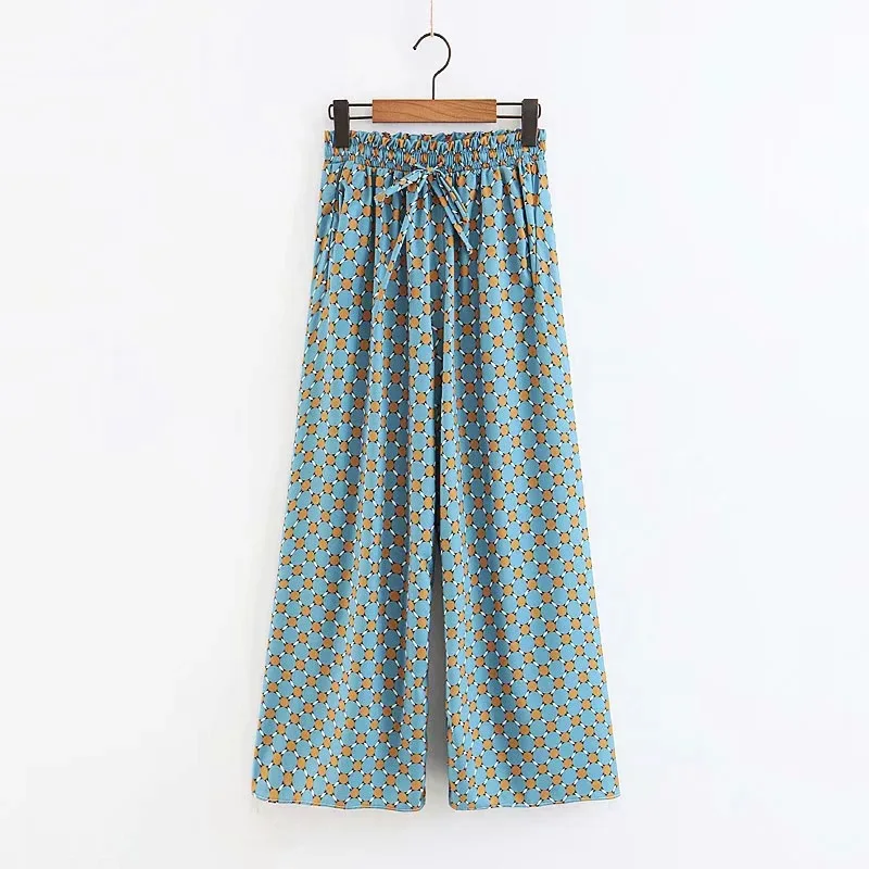 Женский комплект из двух предметов пиджак с длинным рукавом и брюки принтом