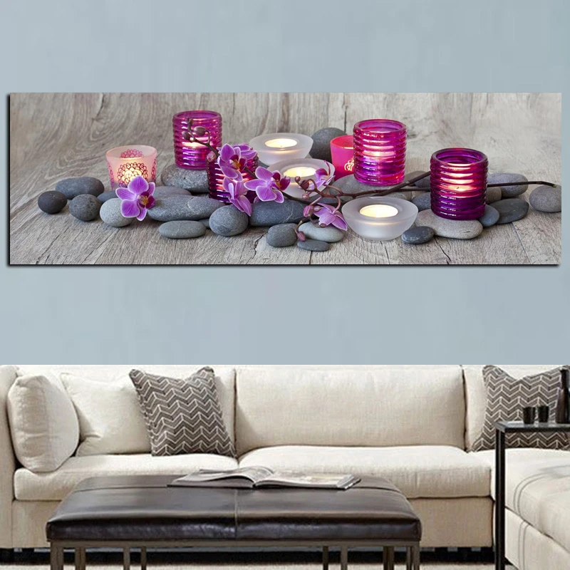 Картина на холсте Орхидея настенный постер с HD принтом дзен спа натюрморт камень