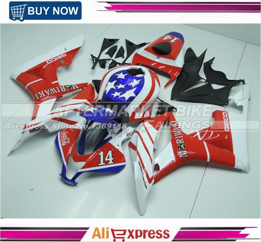 comprar Para Honda CBR 600 RR 2007 2008 ABS Injeção De Plástico Kit Carenagem Da Motocicleta Carroçaria CBR 600RR 07 08 Bandeira Americana Projeto