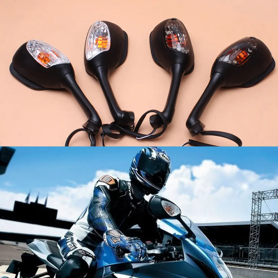 Smoke Clear Lens Motorcycle LED Turn Signal Light Rear View Side Mirror For Suzuki GSXR600 GSXR750 SV1000/SV1000S GSX-R 1000 | Автомобили