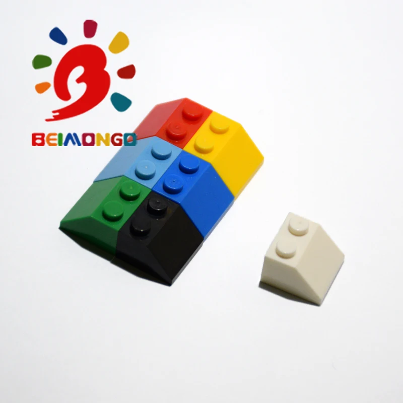 Бесплатная доставка! BEIMONGO строительные блоки черепица 2x2 Наклонный кирпич 45 100 шт