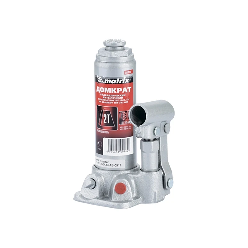 Домкрат гидравлический MATRIX 50715 (бутылочный тип грузоподъемность 2 т высота
