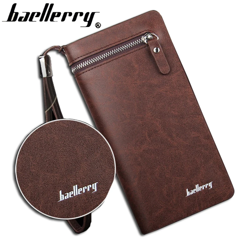 Baellerry брендовый мужской кошелек Длинные мужские кошельки кожаный клатч высокое