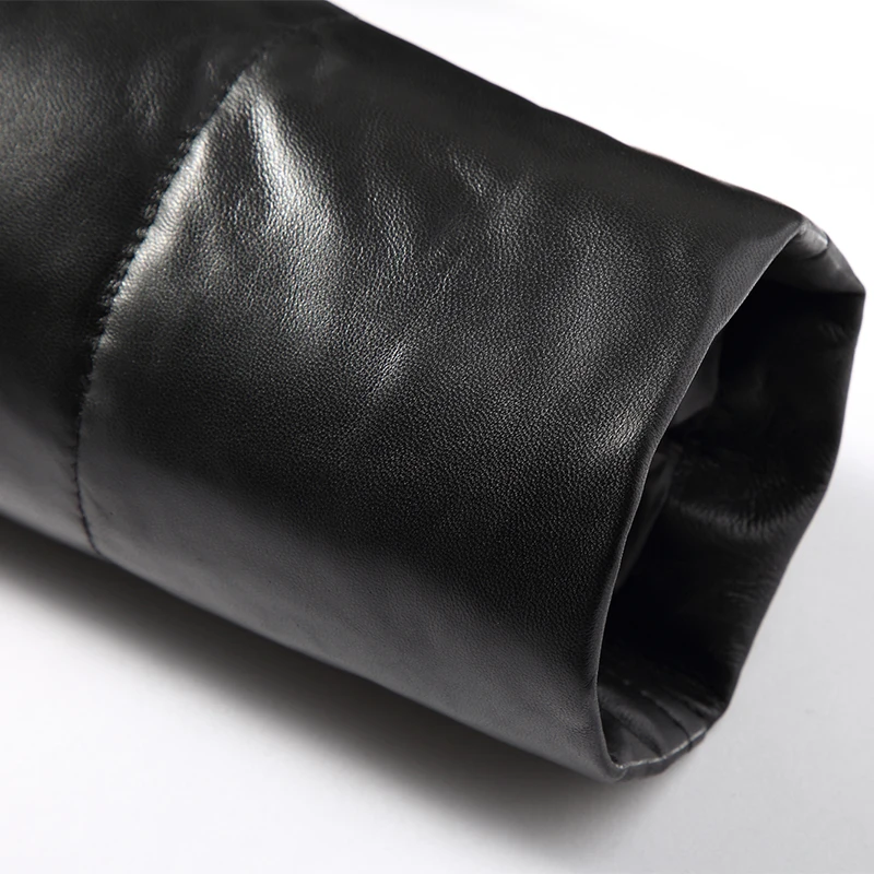 Пальто длинное Batmo мужское зимнее пальто из натуральной кожи с шерстяным