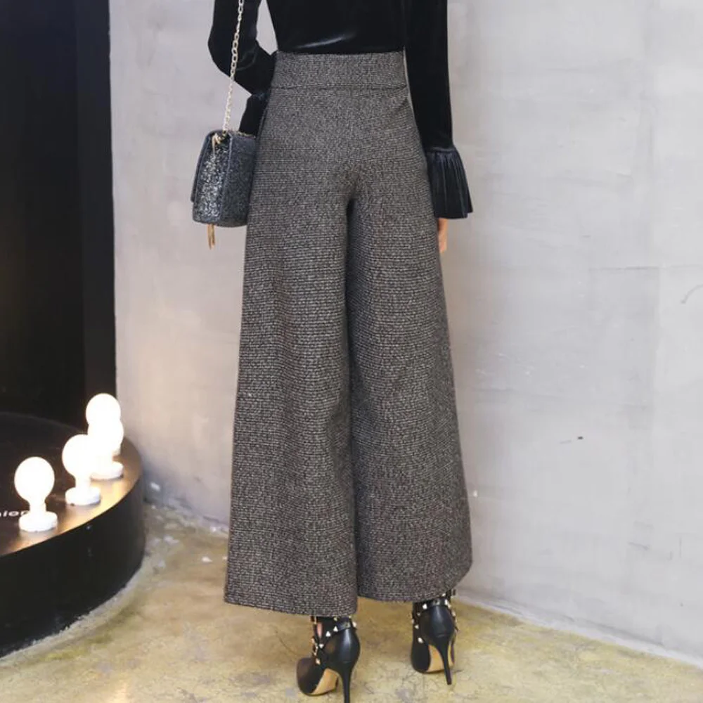 Женские плотные офисные брюки с высокой талией Офисная Женская юбка клетчатые