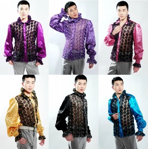 5 видов цветов Для мужчин рубашки выступления лепестки этап хор студия