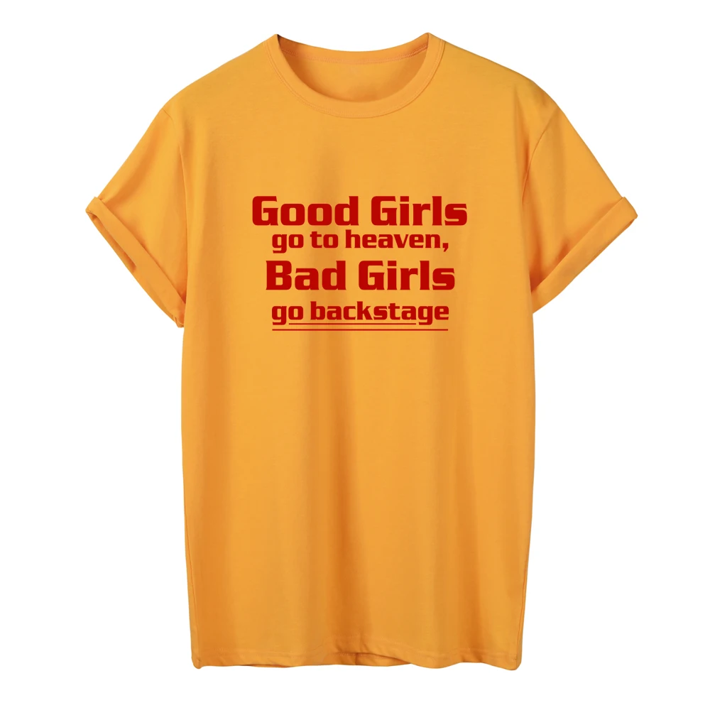 Женская футболка с надписью Go To Heaven Bad Girls Backstage|Футболки| |