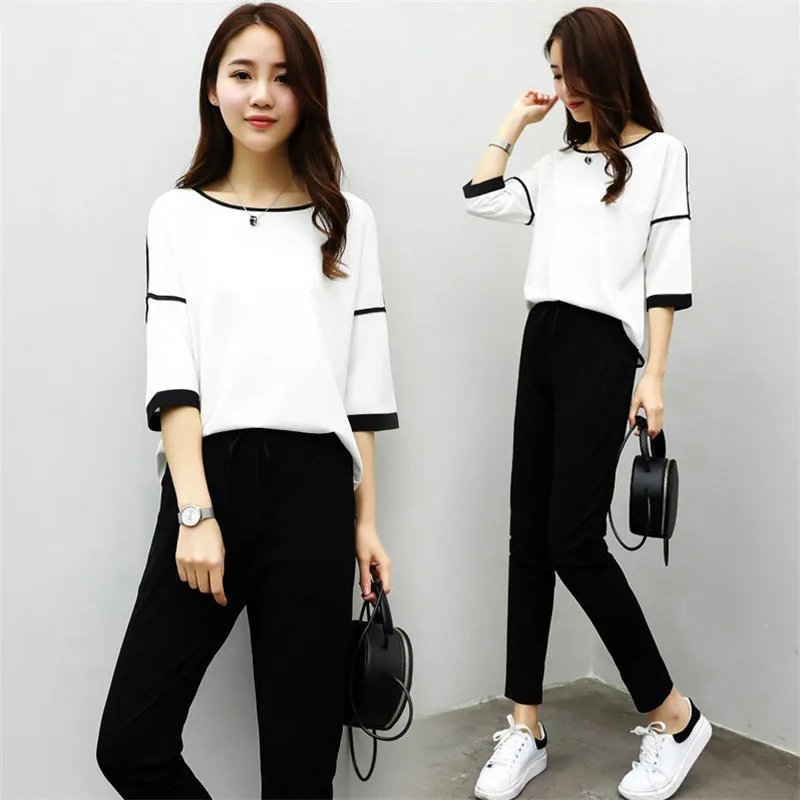 2019 шифоновые женские комплекты элегантные офисные модные топы с длинными