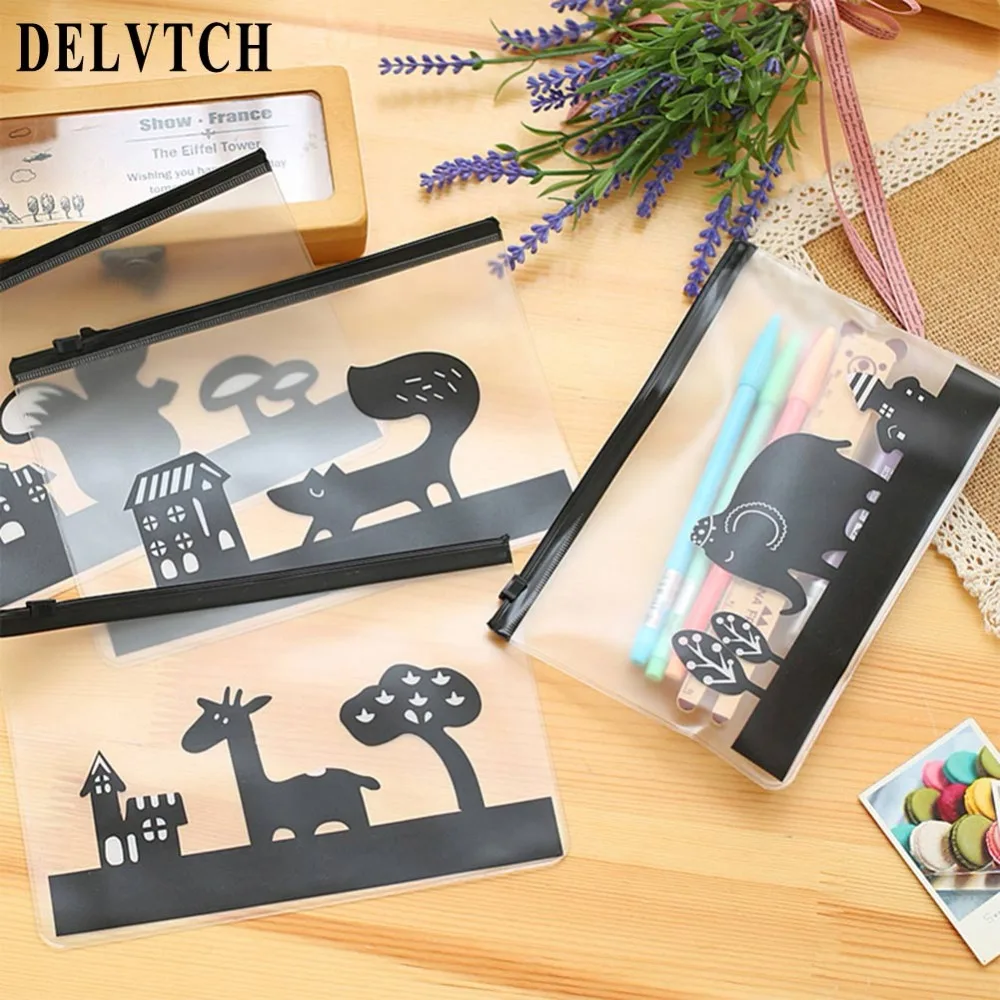 DELVTCH многофункциональная ПВХ сумка на молнии прозрачная канцелярская ручка Pecil