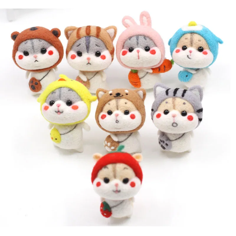 1 Набор шерсти для войлока набор сделай сам хомяки рождественские подарки штампы