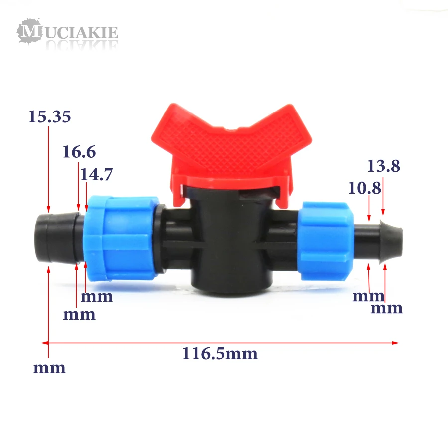 MUCIAKIE 1 шт. 5/8 ''двойной запорный клапан соединитель для капельной ленты