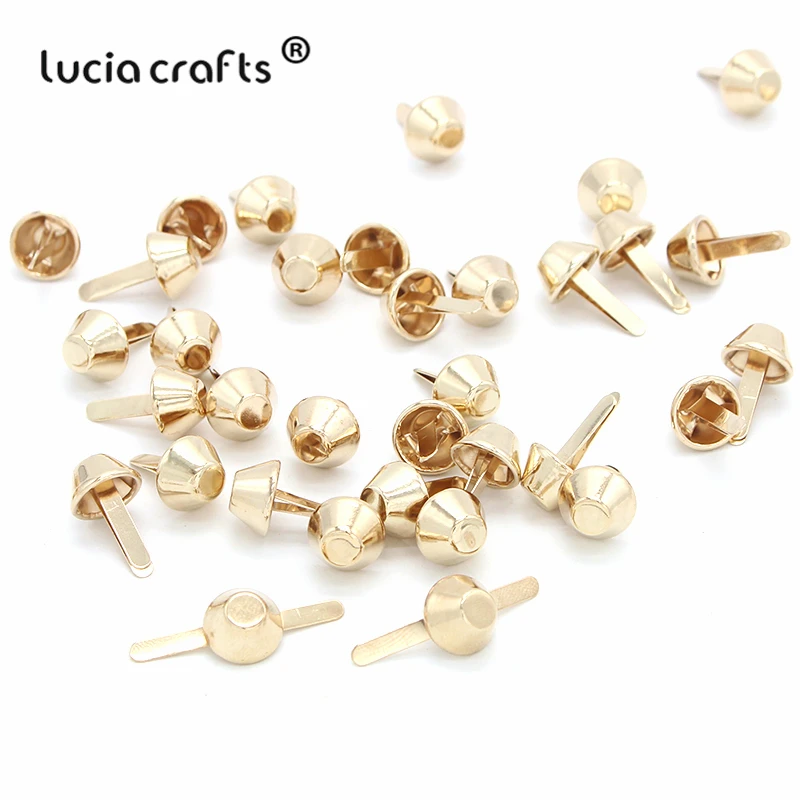 Lucia crafts, 50 шт./лот, 10 мм, розовое золото, Круглый/ковш, для скрапбукинга, украшение, застежка, Brads, сделай сам, металлические принадлежности для рукоделия, G0915