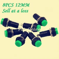 2018 brand new 8pcs sale yt108y 12mm green push button self locking switch europe sale at a loss drop shipping