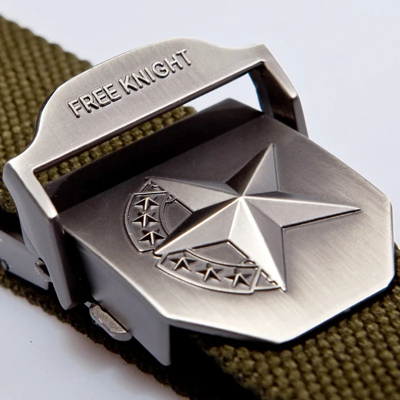 Горячая 3D звезда металлическая пряжка военный пояс модный сильный холст
