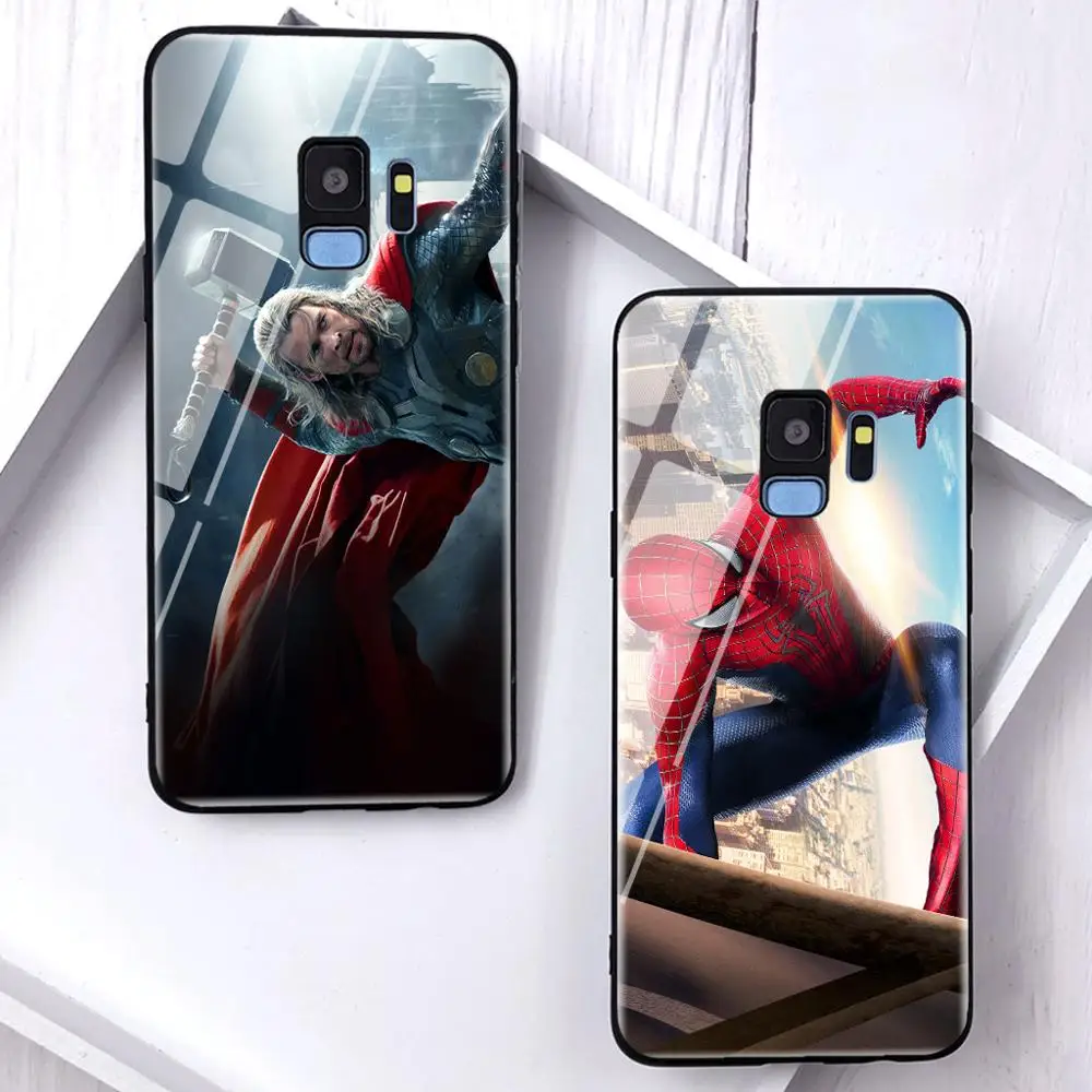 Стеклянный чехол для телефона Marvel для samsung Galaxy S6 S7 S8 Plus Edge, Жесткий Чехол для телефона samsung S8 S9 Plus Note8, задняя крышка