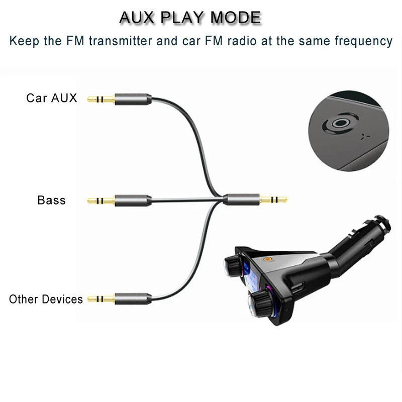 JINSERTA Car MP3 Player Dual USB bluetoorh FM Transmitter Aux Modulator Bluetooth Handsfree Car Audio Kit with Smart Charging