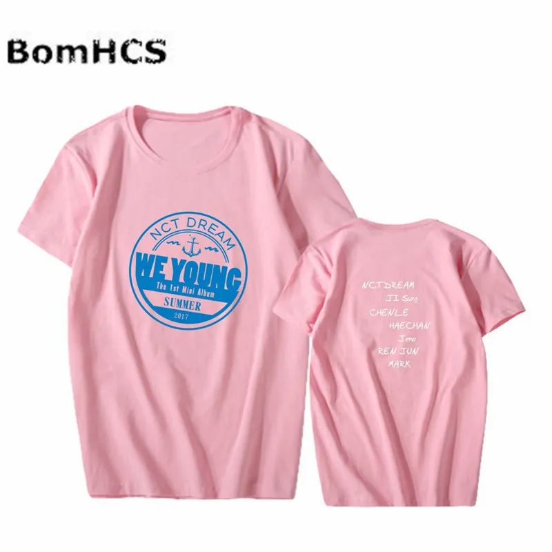 BomHCS Kpop NCT DREAM Album We Young хлопковая футболка Летняя с короткими рукавами для фанатов
