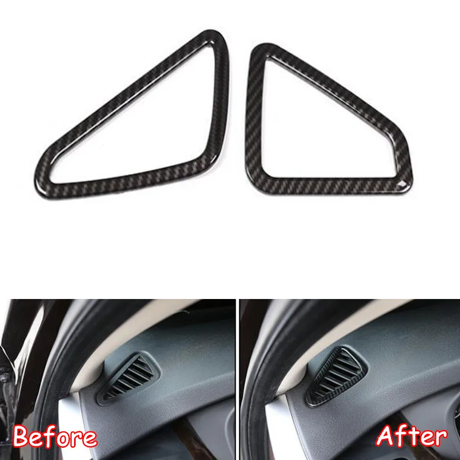 

YAQUICKA Carbon Fiber Style Car Interior Front Dashboard Air Outlet Vent Frame Cover Trim Styling For BMW X5 2014-2018 Accessory