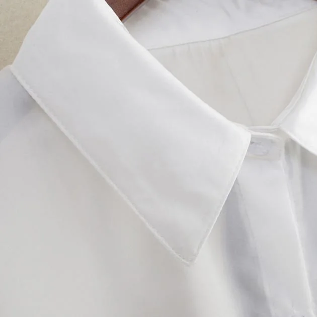 2019 новые летние женские шифоновые блузки с длинными рукавами и воротником