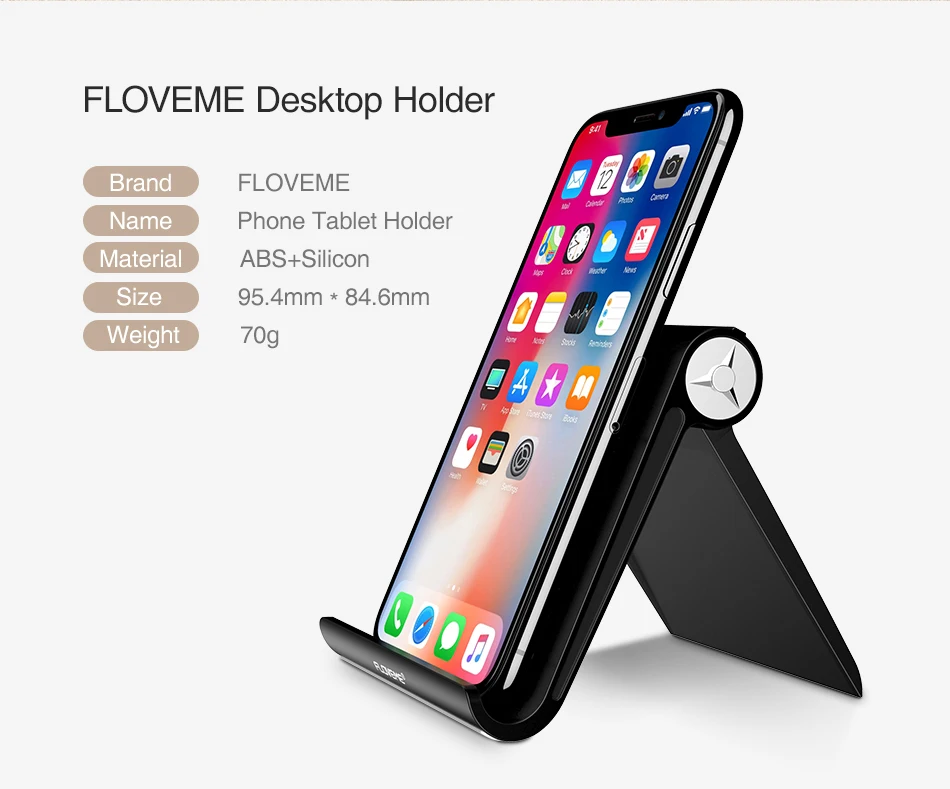 FLOVEME держатель для телефона Подставка для iPhone X 8 7 6 samsung A50 S9 Xiaomi 8 9 Регулируемый Алюминиевый Настольный держатель Подставка для планшета держатель