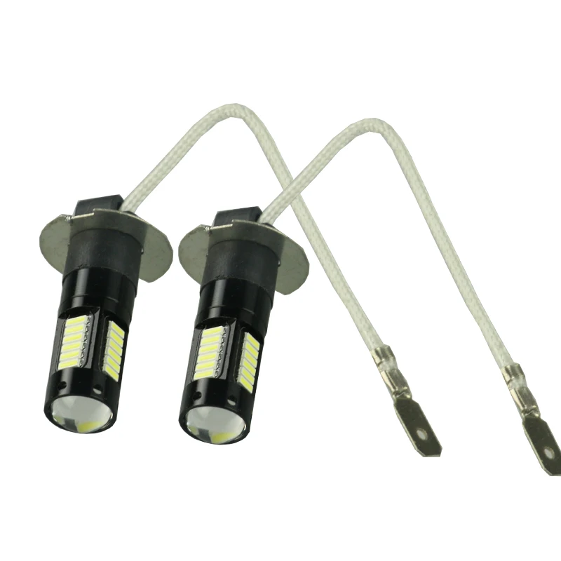 

2pcs car H3 led 30 led car light Fog led lamp 4014 smd Auto car led bulb Car Light Source parking 12V 6000K white ice blue