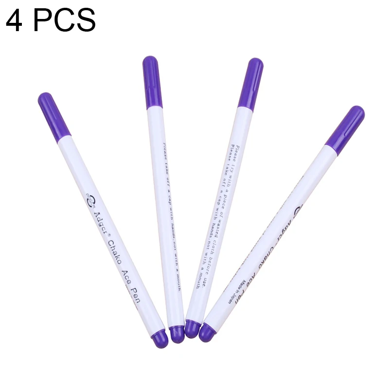 Purple 4 pcs Швейные Аксессуары 4 шт. швейный карандаш для ткани лоскутное рукоделие воды стираемая Ручки маркер для ткани растворимые вышивки крестом мел инструмент карандаш - Цвет: Purple 4 pcs