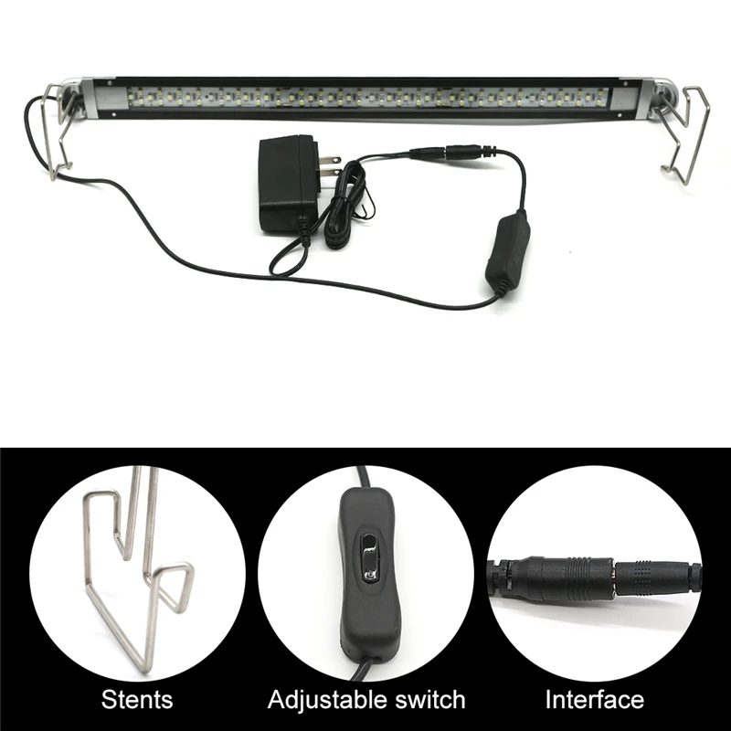 56MW Aquarium LED Bar Light Fish Tank for Freshwater and Aquatic Plants Killing Bacterial 100V-240V Free Shipping | Дом и сад