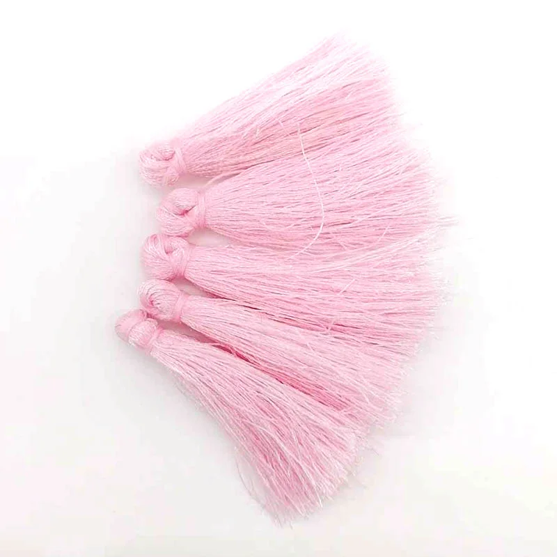 Pink Собственными руками Сделай Сам Ленточки 10 шт Мини-кисточки для серьги изготовление ювелирных ожерелий 4 см длинные аксессуары своими руками - Цвет: Pink