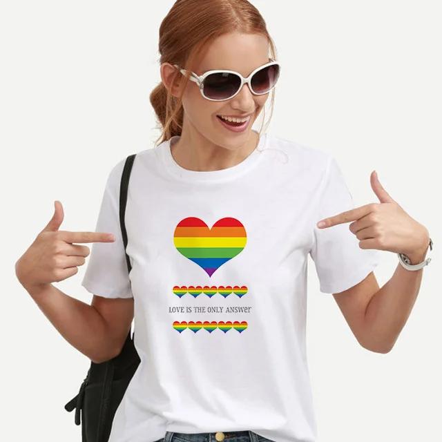 Женские футболки Rainbow Love Wins Женский Топ Is для лесбиянок Радужный футболка Kawaii Femme