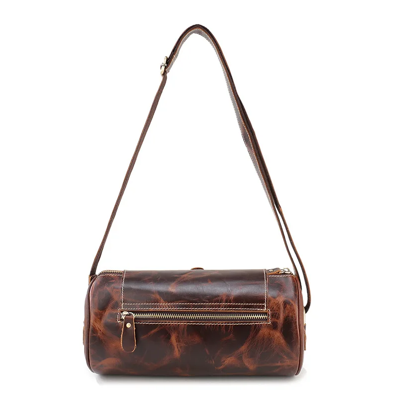 Новинка 2017 сумка на одно плечо ретро crazy horse кожаная сумка-барабан Наклонная Сумка