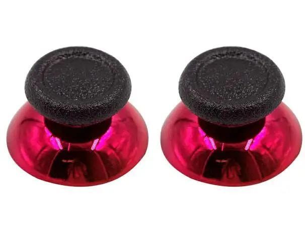 Хромированные аналоговые Thumbsticks с противоскользящей крышкой для PS4/PS4 Slim/PS4 Pro контроллер красный синий серебристый золотой - Цвет: Red