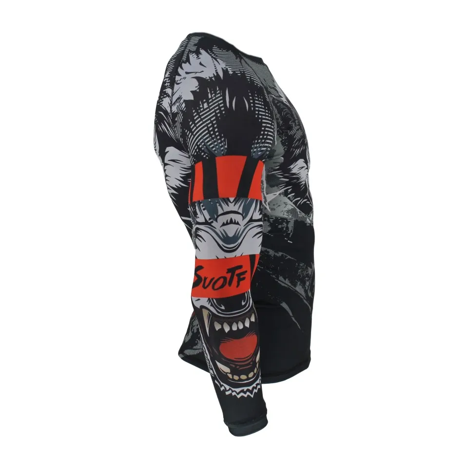 Фото SUOTF MMA Черный свитшот с сочной головой волка для бокса фитнеса Толстовка для бокса Тигр Муай Тай yokkao тайские шорты для бокса №4