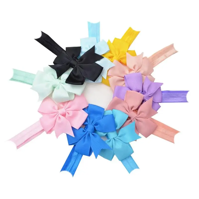 

20PCS Baby Girls Elastic Hairband Colorful Headwear Baby Hair Band Big Bow Ribbon Dovetail Headband Baby Photography Props grand
