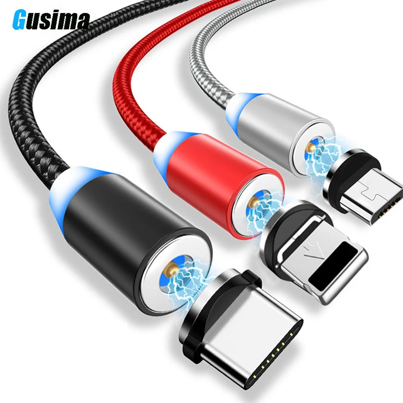 Магнитный usb-кабель для зарядки кабель Micro-usb type c iphone samsung Быстрая зарядка зарядный
