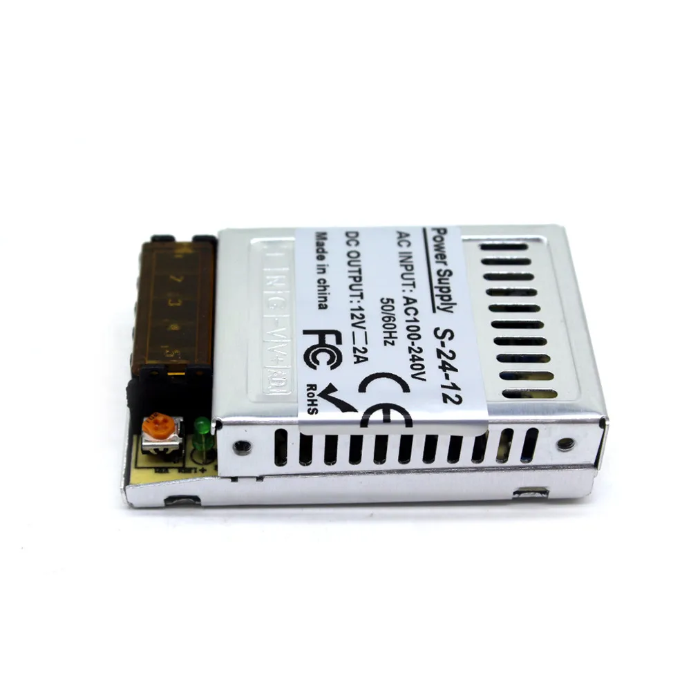 Ультратонкий выключатель питания DC12V 2A 24 W светодиодный трансформатор драйвера 100