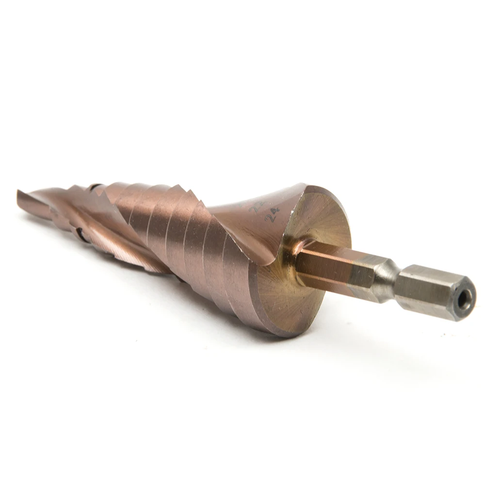 HSS Co Cobalt Titanium Metal Spiral Grooved Step Drill Bits Hole Cutter 1/4&quot Hex Shank Cone Drilling 6-24mm Saw M35 | Инструменты