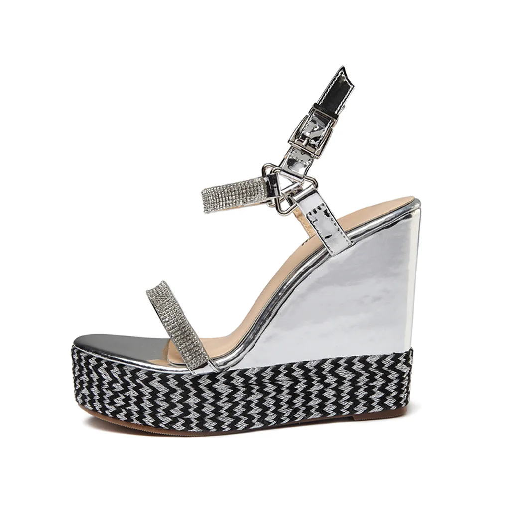 Модные женские водонепроницаемые сандалии на платформе с пряжкой обувь танкетке