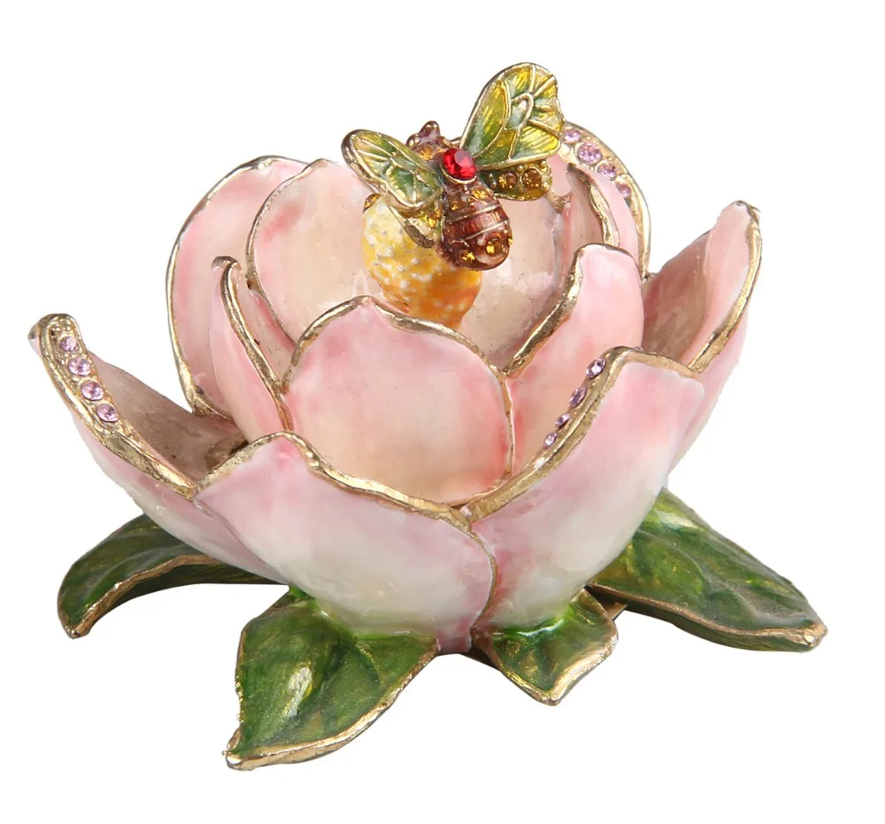 Шкатулка для украшений в виде цветка лотоса декоративная шкатулка из олова