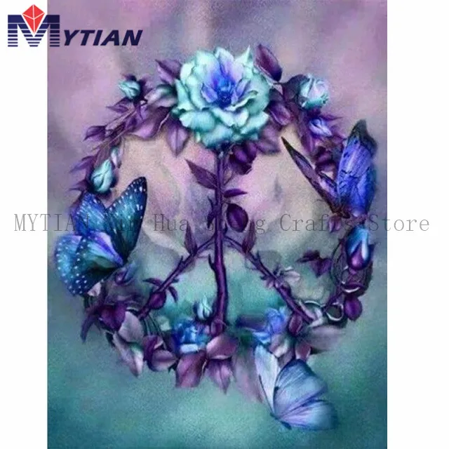 

New Diy Diamond Painting Butterflies and Flowers Mosaic Diamond Embroidery Cross Stitch Kits Home Decoration Handicrafts Gift