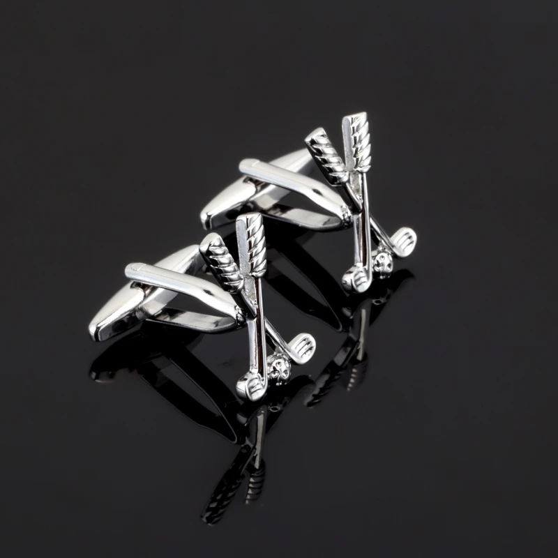 

Golf Cuff Links Silver Color Copper Sport Ball Design Best Gift For Men Cuff Links Wholesale&retail Brand Jewelry