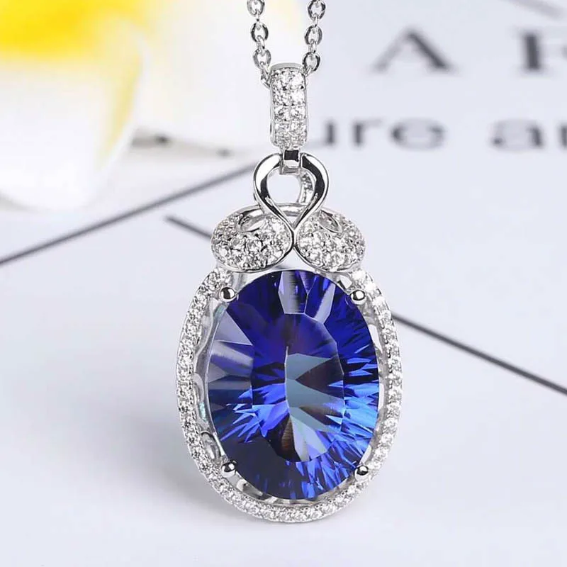 CSJ большой драгоценный камень голубой топаз 925 пробы серебро Fine Jewelry Кольцо и