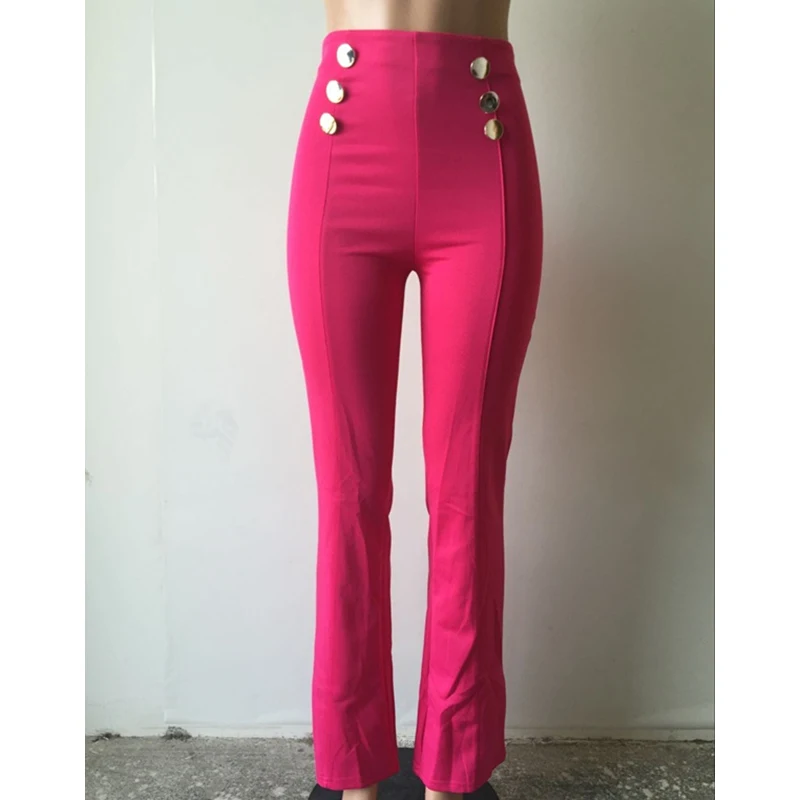 Pndodo 2017 модные облегающие однотонные брюки повседневные широкие с высокой талией