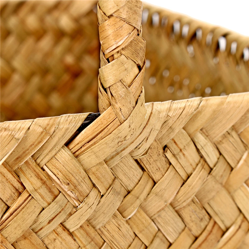 Тканые Seagrass Tote Органайзер ручка корзина для растений сад цветок растение ручной работы горшок корзины для растений соломенная коробка для хранения