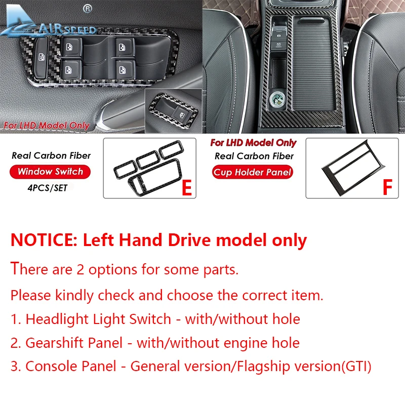 

Airspeed LHD for Volkswagen Golf 7 Accessories for VW Golf 7 R line GTI Mk7 GTD for Golf 7 Stickers Carbon Fiber Interior Trim